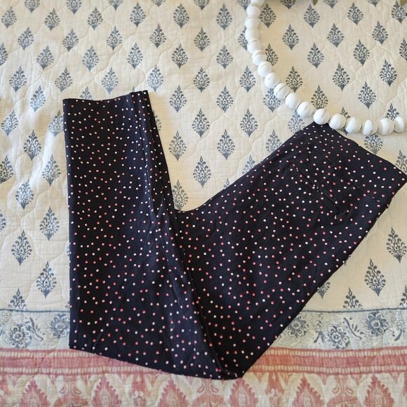 Jenna Rose Black Polka Dot High Rise Ankle Skinny Pants M Retro Stretch - Picture 7 of 11